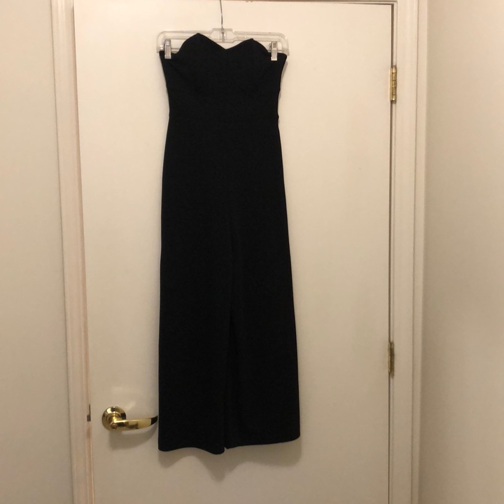 Black strapless jumpsuit